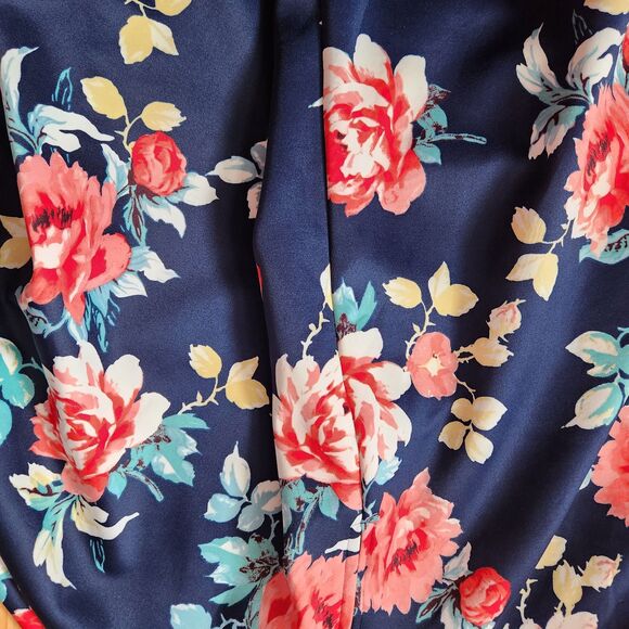 2/$15 City Studio Navy Dress with Floral Skirt, 3/4 sleeve, Size 5, - Picture 5 of 5